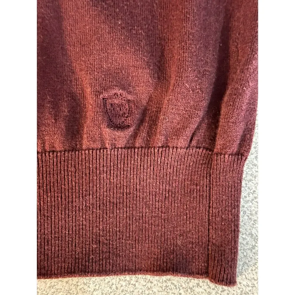 Massimo Dutti Sz L Cotton Silk Cashmere Sweater Faux‎ Suede Elbow Patch Academia
